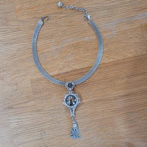 Unique Silver Chocker Necklace - Gray